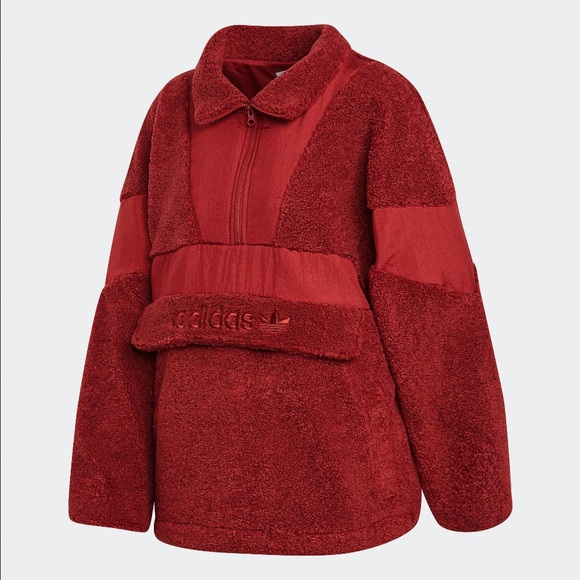 ADIDAS Sherpa/Teddy Oversized Pullover - Picture 4 of 5